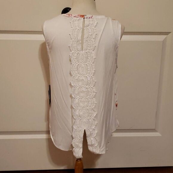 Stitch Fix | Daniel Rainn Womens Quin Keyhole Crochet Top Size Petite Large New - Picture 2 of 4